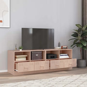 Mobili TV 2 pz-Set di 2 Credenza per TV Rosso 67x39x44 cm in Acciaio 216612