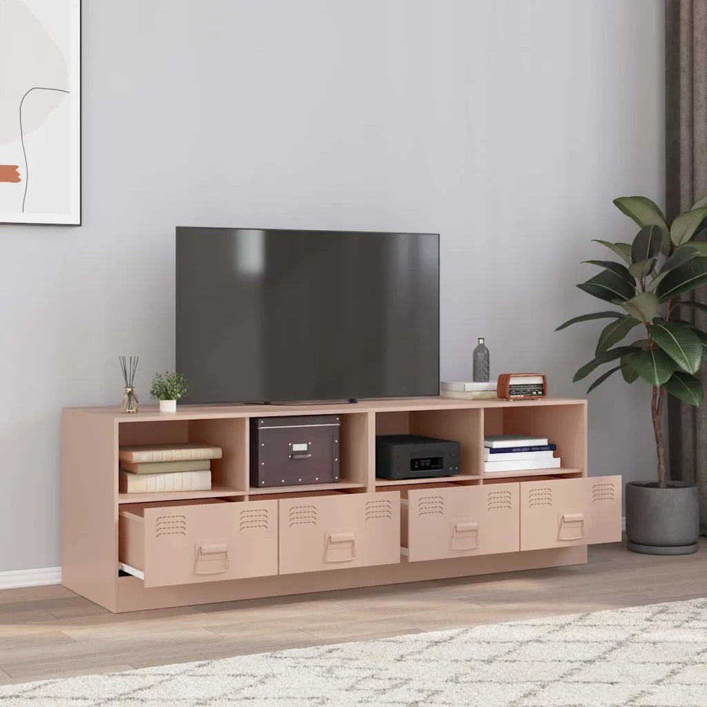 Mobili TV 2 pz-Set di 2 Credenza per TV Rosso 67x39x44 cm in Acciaio 216612