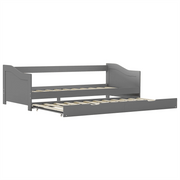 Letto singolo | Letto per adulti | Dormeuse Estraibile senza Materasso Grigia 90x200 cm