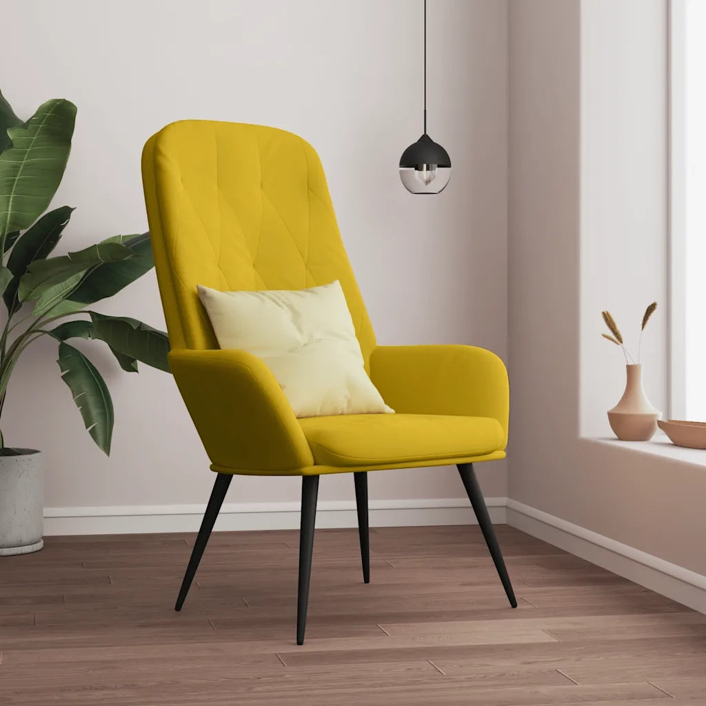 Sedia Relax Giallo Senape in Velluto 341201