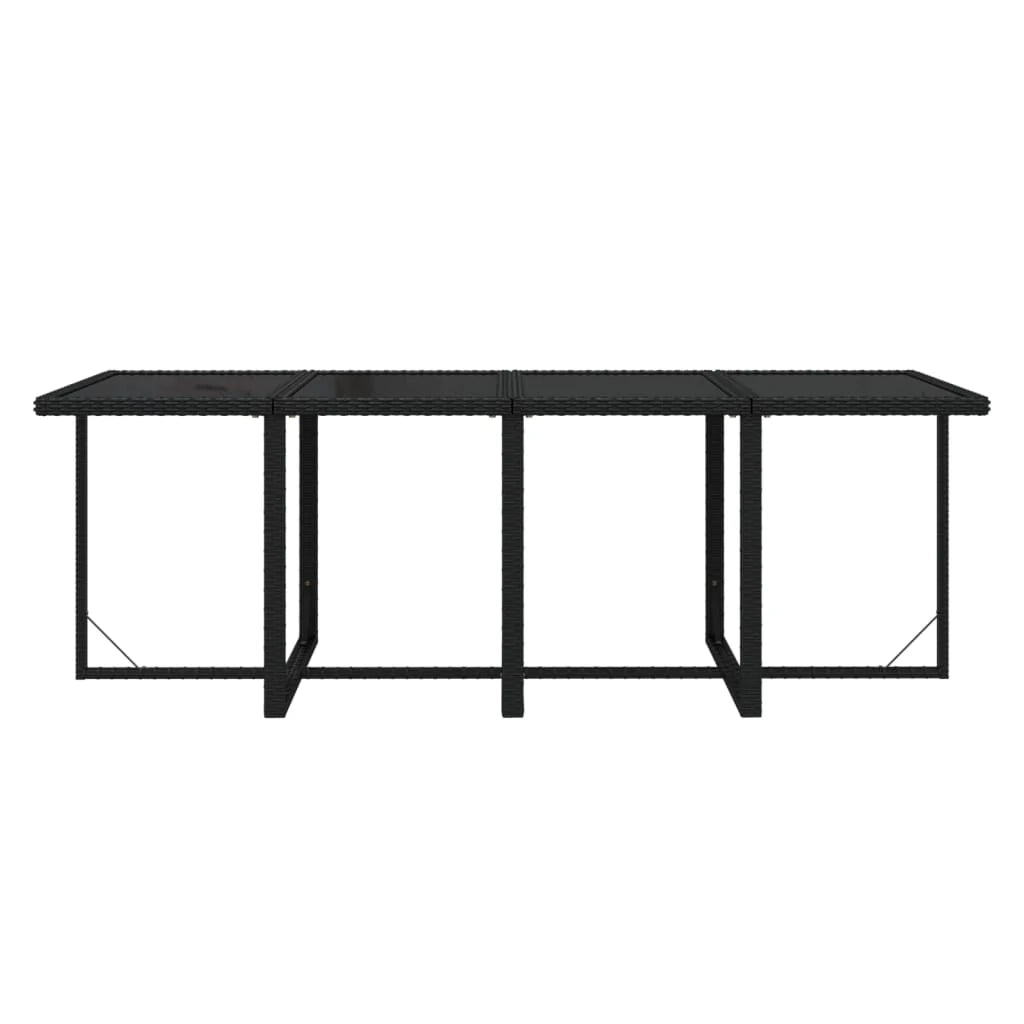 Set da pranzo da esterno in vimini nero composto da 9 pezzi con mobili e cuscini 02_0014478