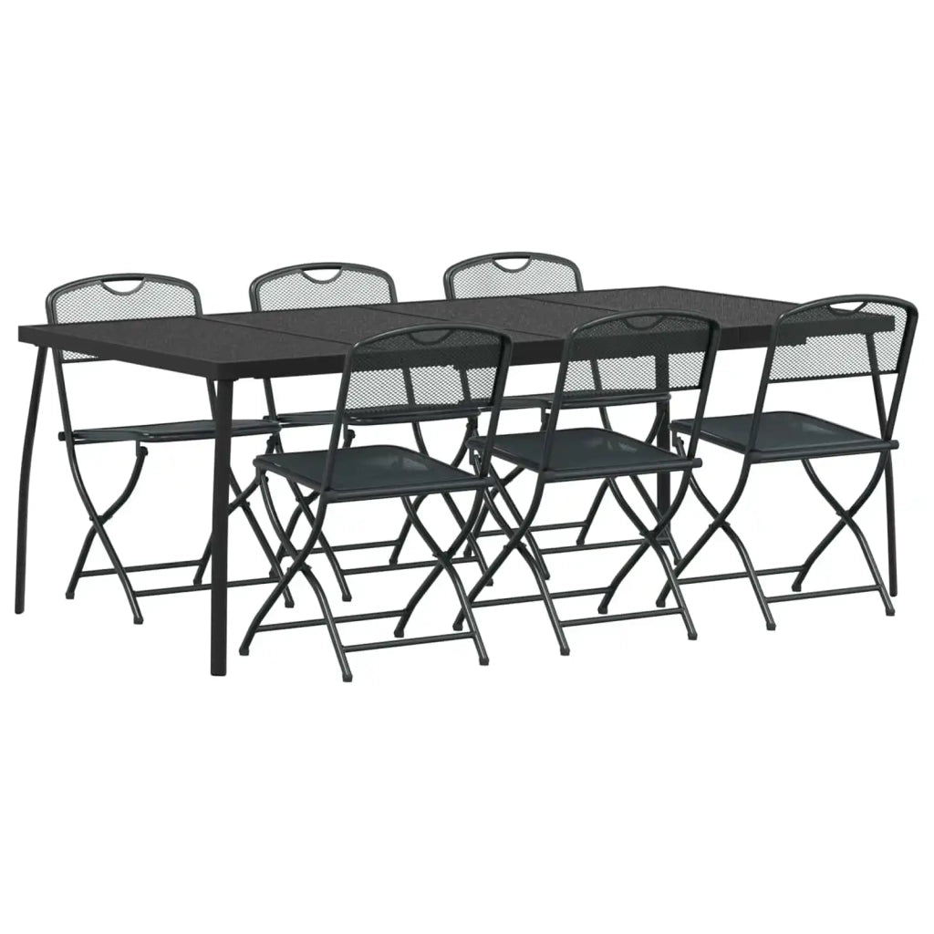Set di Mobili da Esterno 7 pcs Antracite Ferro e Acciaio