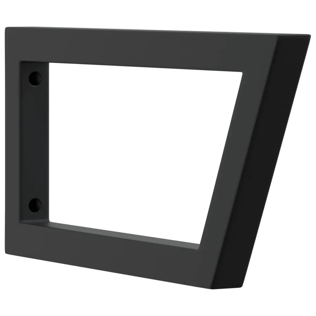 Reggimensole per Lavabo 2 pz Nere Trapezio in Acciaio