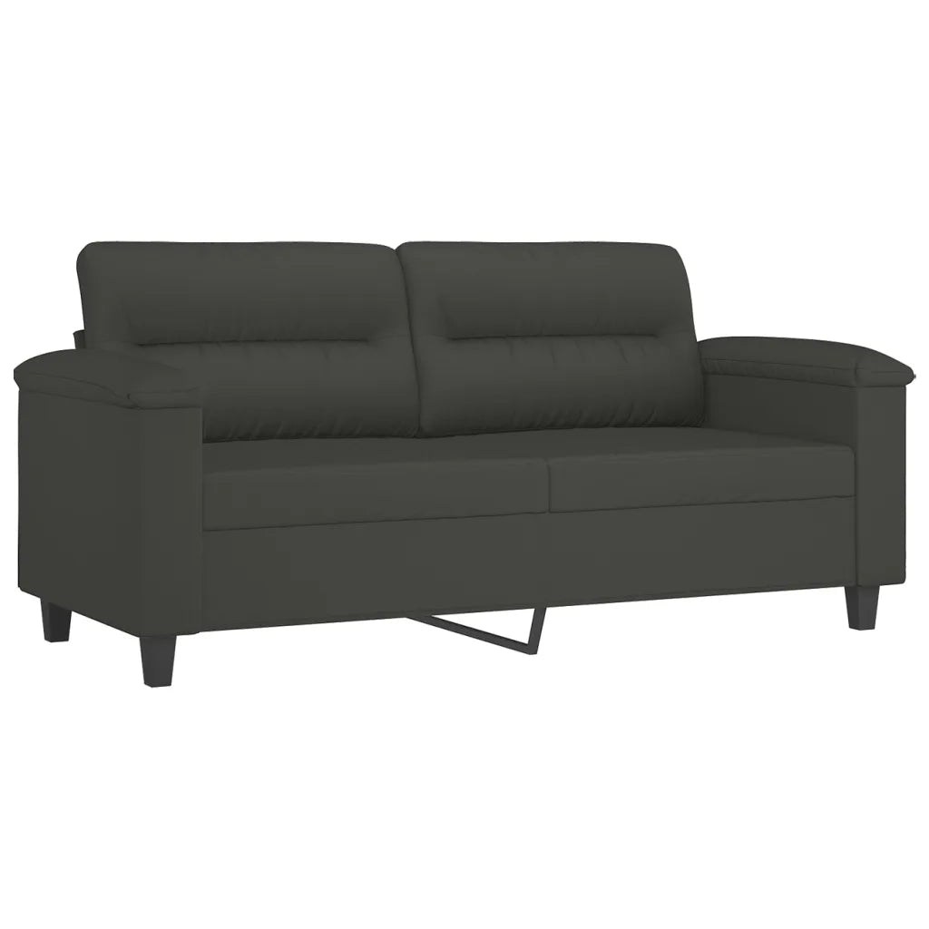 Divano a 2 Posti Grigio Scuro 140 cm in Tessuto Microfibra 349223