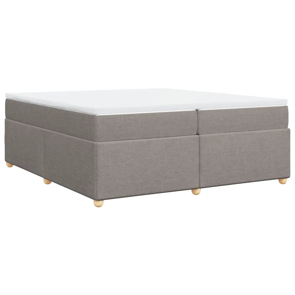 vidaXL Giroletto a Molle con Materasso Tortora 200x200 cm in Tessuto