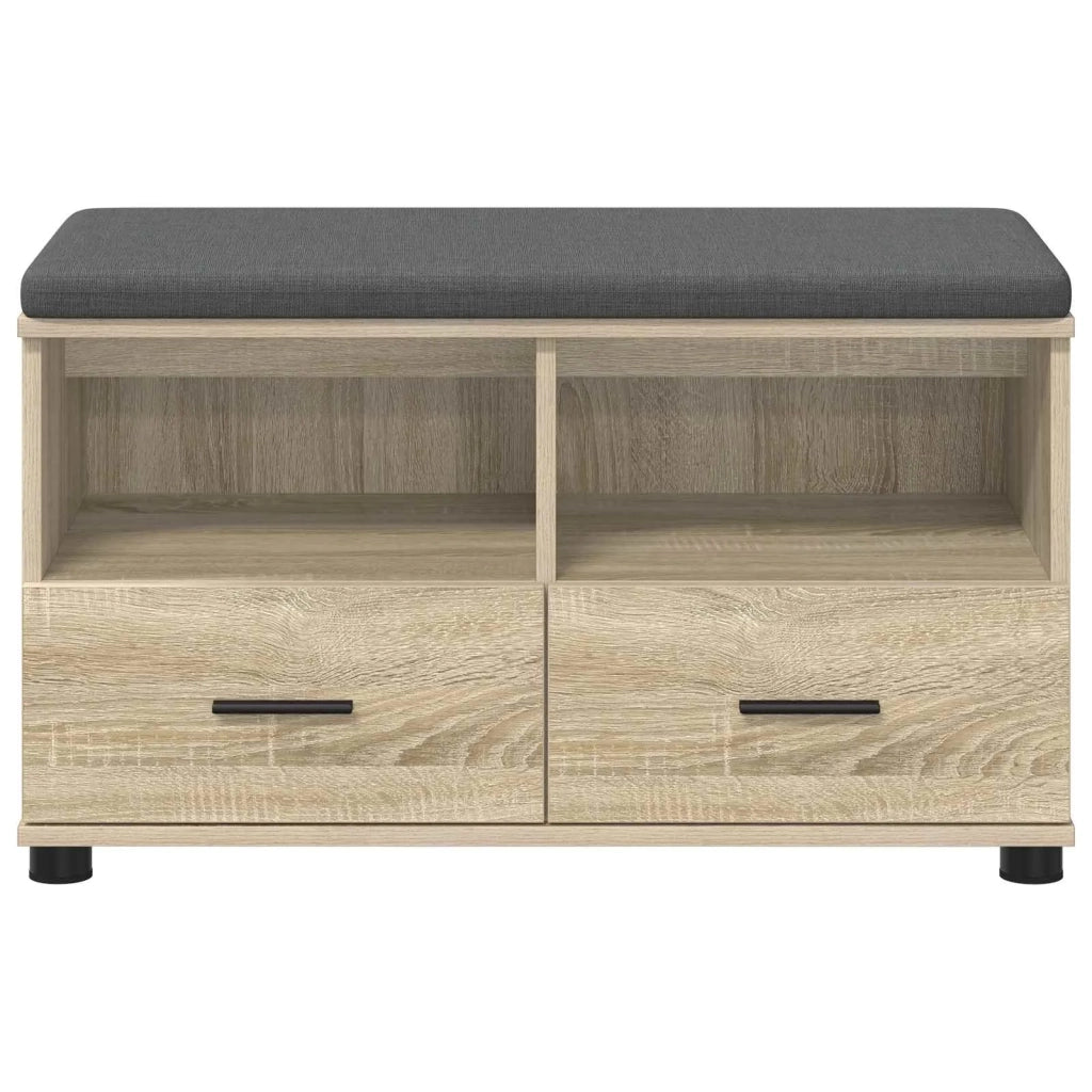 Panca per ingresso con cuscino-Sgabello-Panca da Corridoio Rovere Sonoma 80 x 38 x 46 cm 839849