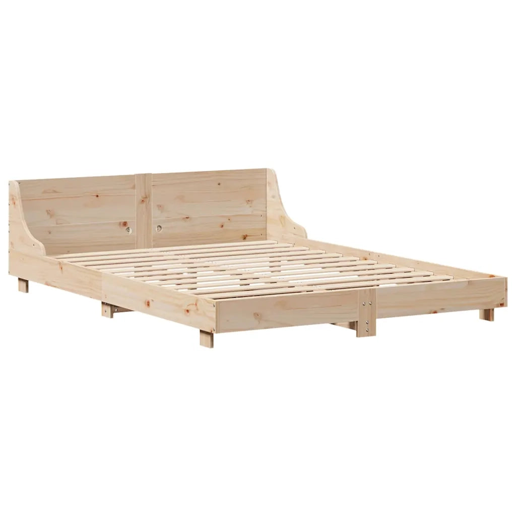 Letto senza Materasso 140x190 cm in Legno Massello di Pino 3323656