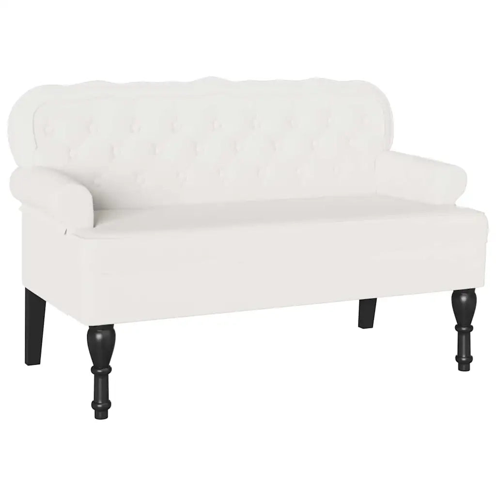 Panca Chesterfield-Sgabello-Divano Bianco 119,5 x 64,5 x 75 cm Pelle Sintetica