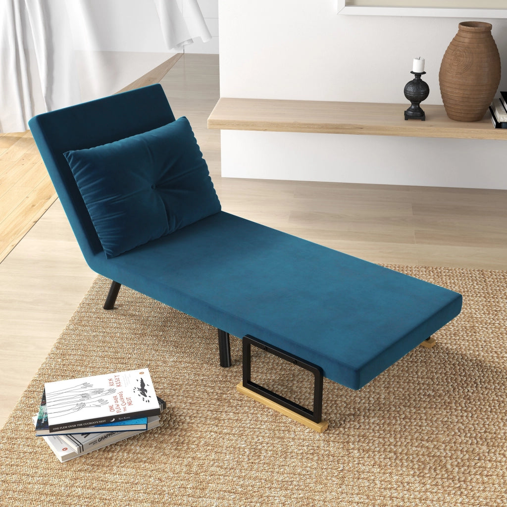 Letto Singolo Pieghevole Convertibile 4 in 1 ¨C zephmum ¨C Blu 63x73x81 cm