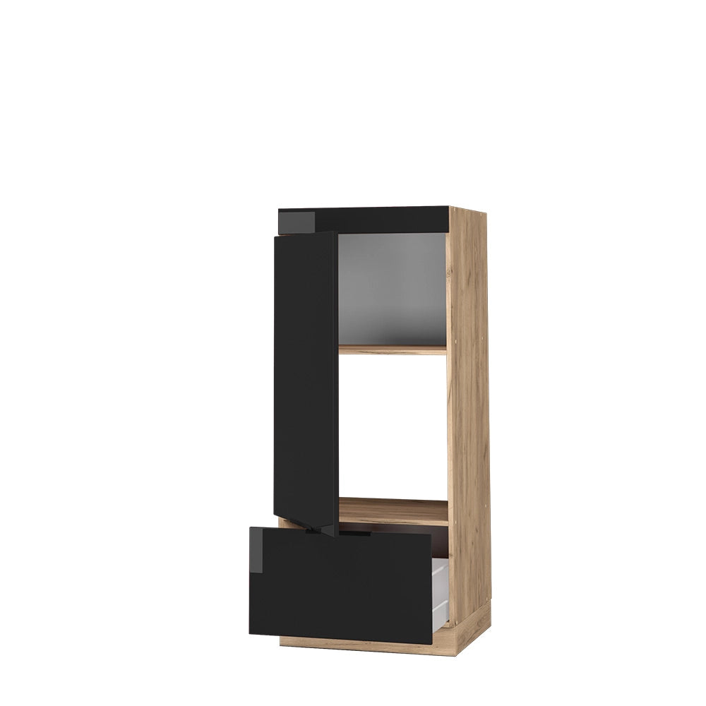 Vicco Set mobili bagno Rovere nero lucido 60 cm