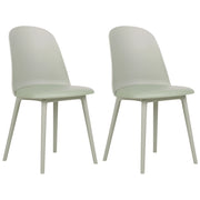 Set di 2 sedie da pranzo Verde chiaro Seduta sintetica imbottita Sedute da cucina Soggiorno moderno e minimalista