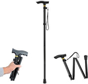 Passo Flessibile - Estensione 85-95 cm - Ripiegabile - Leggero - Bambino da Camminata - Bastoni da Camminata - con Manico Ergonomico e Cinturino e Cinturino - Massima Presa - Bambino da Camminata per Anziani - Escursione - Nordico - Nero