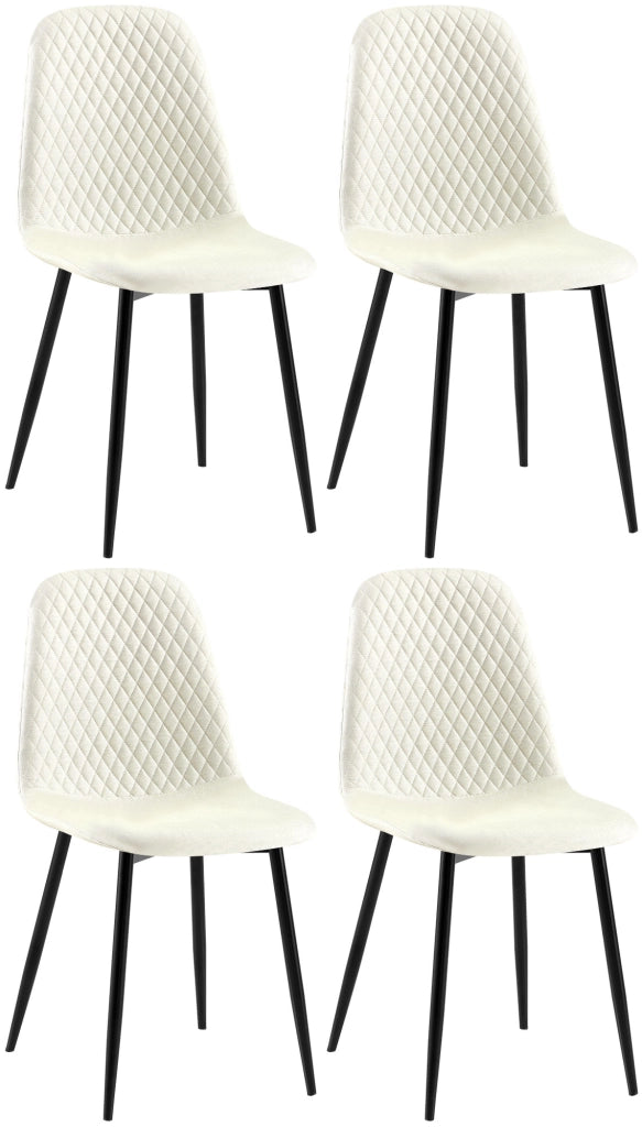 Set di 4 sedie Giverny crema,Tessuto