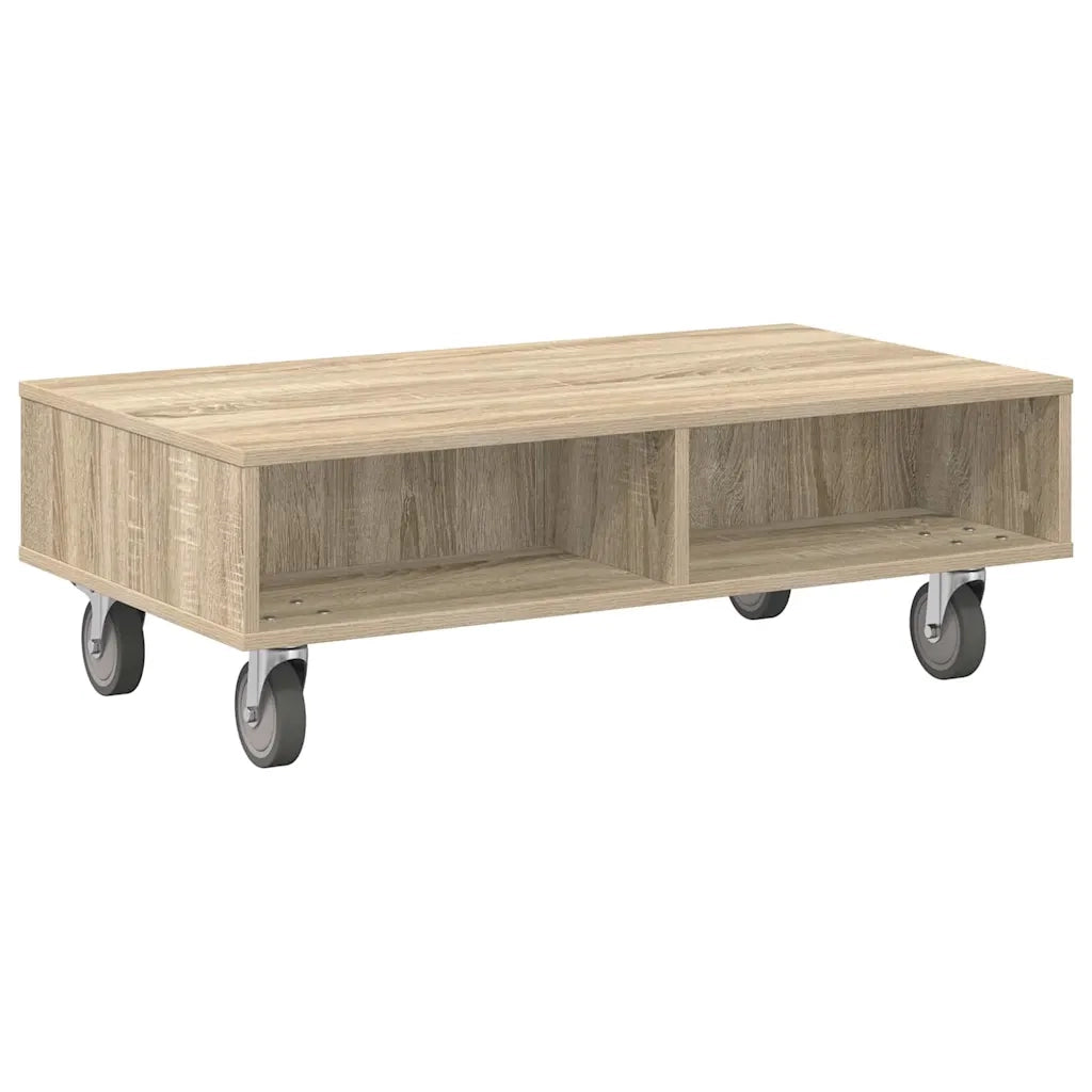 Tavolino | Tavolo laterale con Ruote Rovere Sonoma 90 x 50 x 30 cm