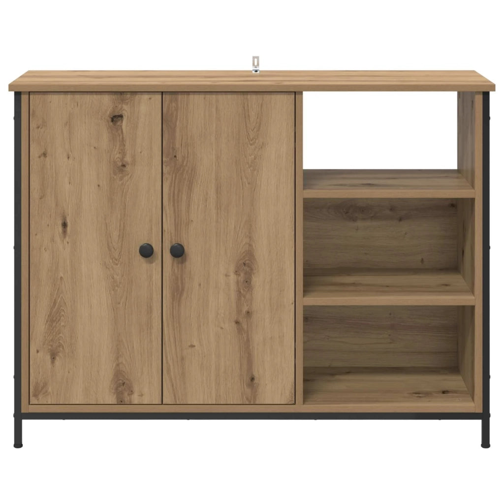 Credenza | Madia | Buffet da pranzo | Armadio da pranzo Rovere artigianale 100 x 33 x 75 cm Legno multistrato