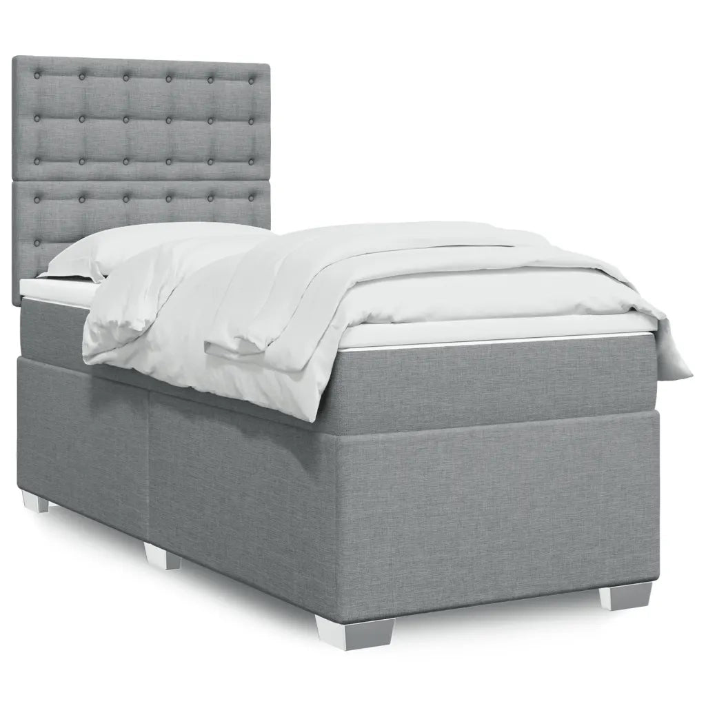 Giroletto a Molle con Materasso Grigio Chiaro 90x200 cm Tessuto 3290385
