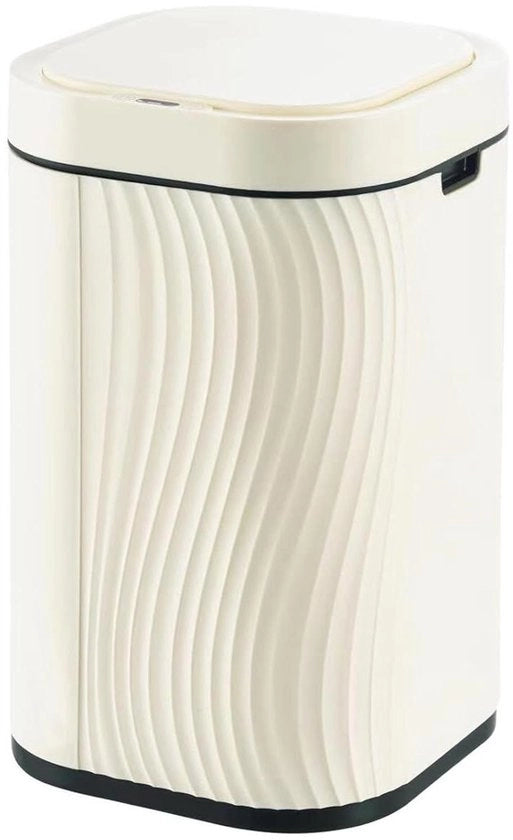 Contenitore di Rifiuto Automatico 8L con Sensore e Coperchio per Bagno e Cucina (Bianco, 12 litri)