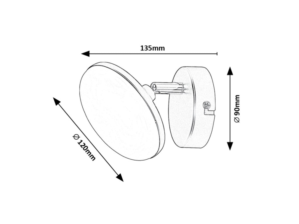 Applique minimal nera tonda orientabile LED 4W Madi Rabalux
