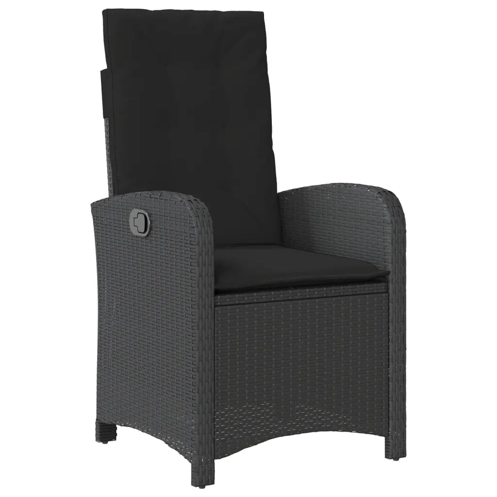 Set da BistrÃ² 3 pz con Cuscini Nero in Polyrattan