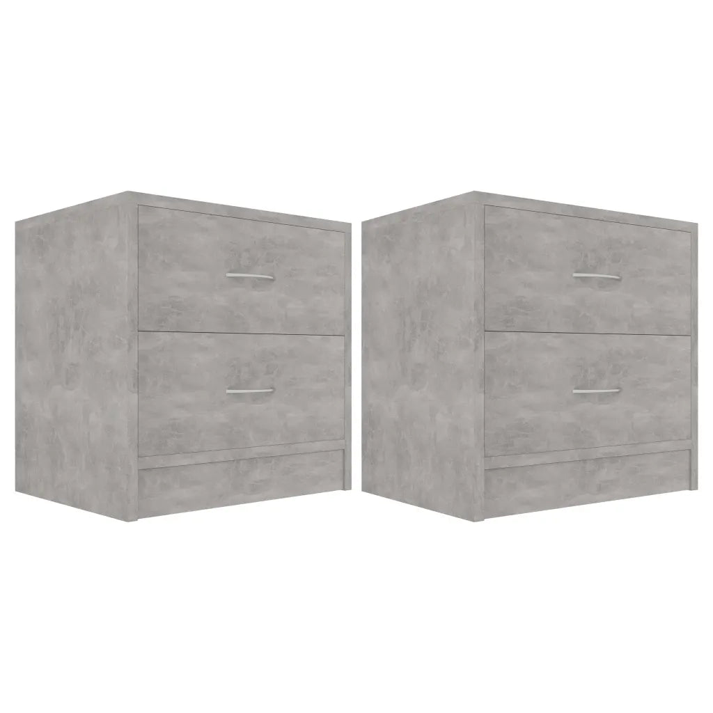 Comodini 2 pz Grigio Calcestruzzo 40x30x40 cm in Truciolato cod mxl 53685