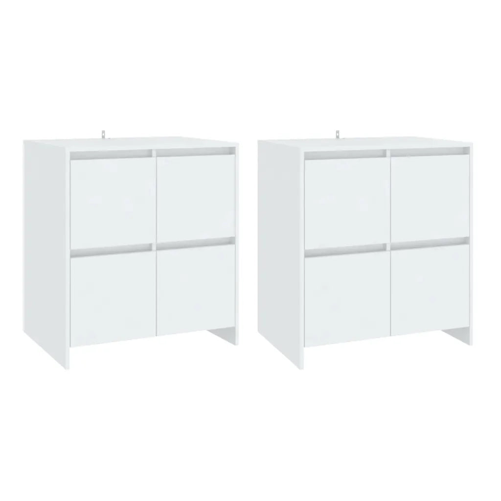 Credenze 2 pz Bianche 70x41x75 cm in Legno Multistrato 3098089
