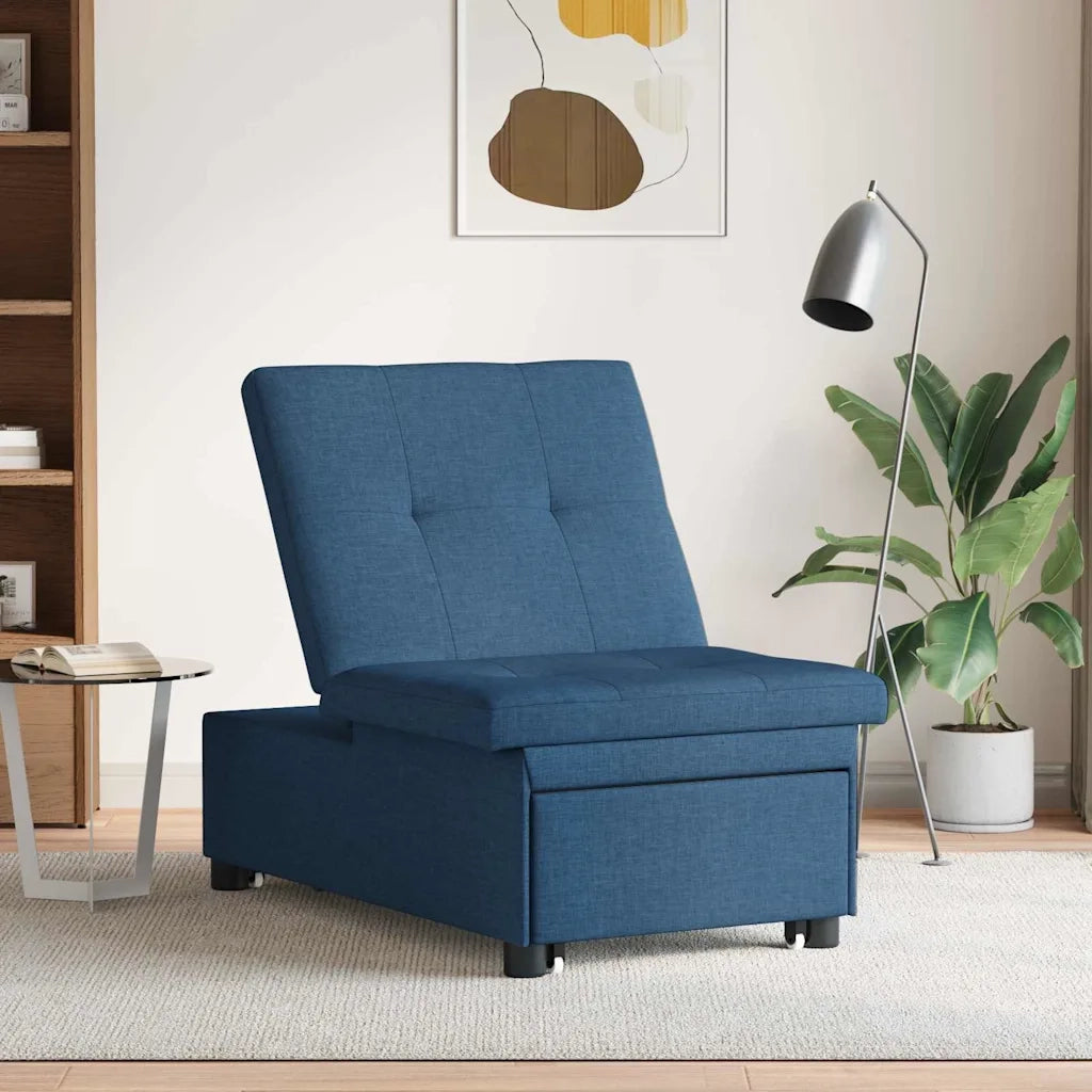 Divano Letto Estraibile-Sofa Letto-Daybed Blu 194 x 50 x 82 cm Legno compensato