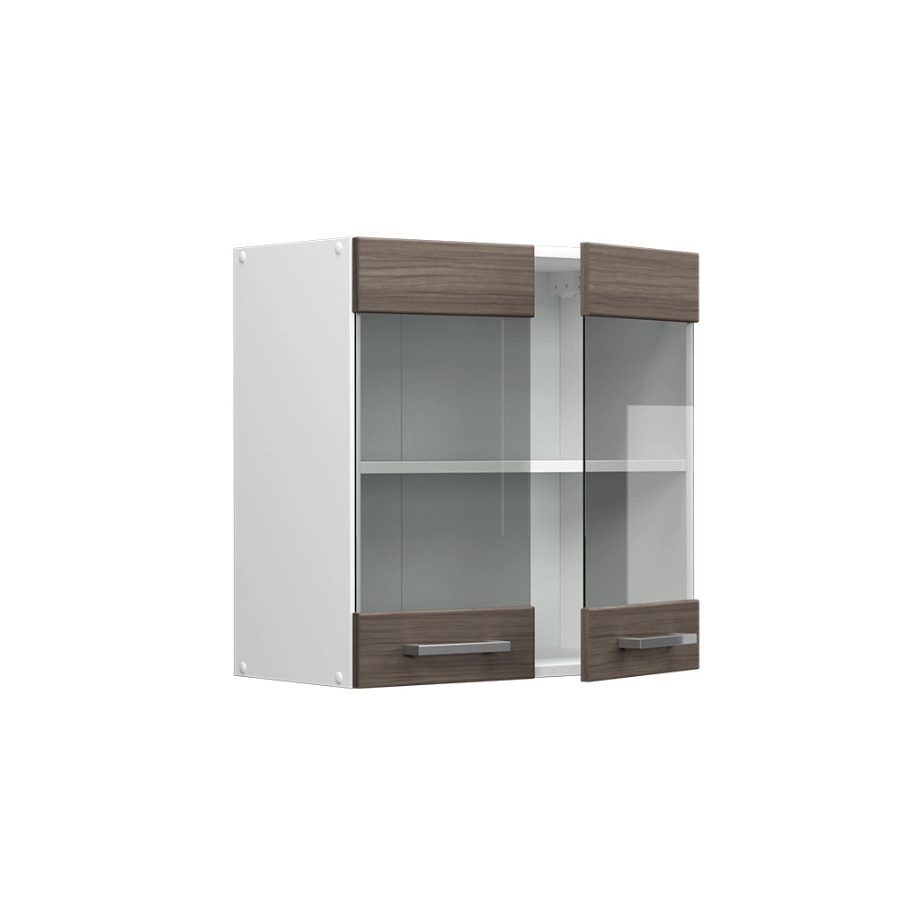 Mobile da cucina in vetro R-Line Grigio nobile/Bianco 60 cm Vicco