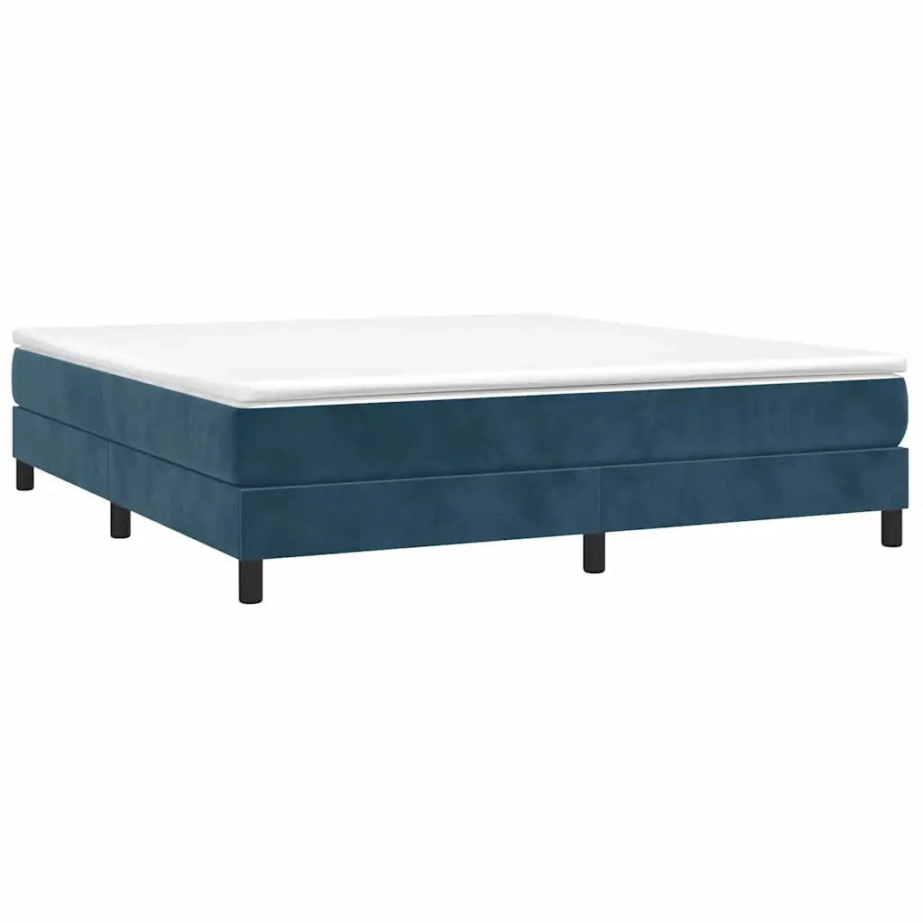 Giroletto a Molle con Materasso Blu Scuro 180x200 cm in Velluto 3144349