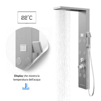 Colonna pannello doccia 4 funzioni york-1 display controllo temperatura cromo