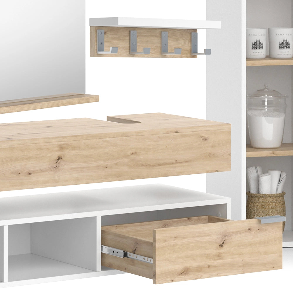 Vicco Set di mobili da bagno Bianco 5 parti