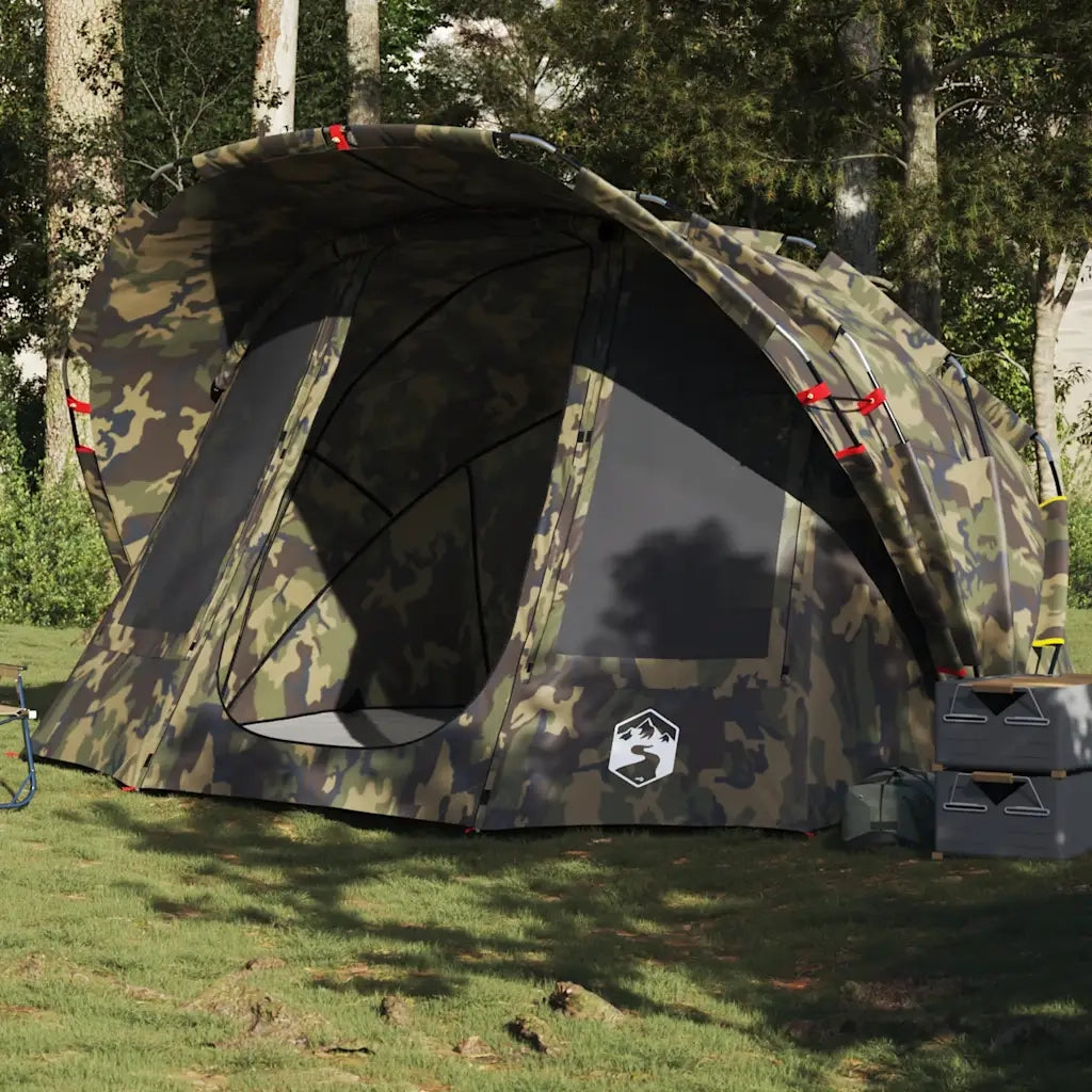 vidaXL Tenda da Pesca per 5 Persone Mimetica Impermeabile