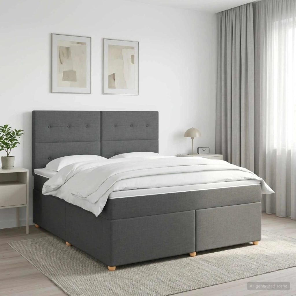 Letto box spring con materasso Grigio Scuro 180 x 200 cm 3453943