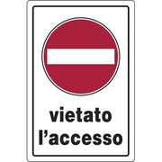 TARGA SEGNALETICA VIETATO ACCESSO - PP CM 20X30- 10 pezzi
