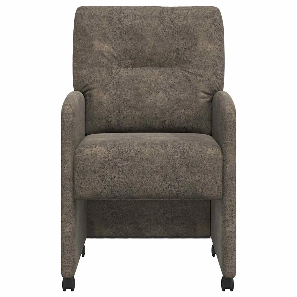 Sedie da Pranzo con Ruote 2 pz | Sedie da cucina Grigio scuro 57 x 67 x 95 cm