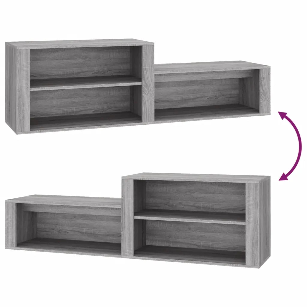 Scarpiera-Scaffale per scarpe Grigio Sonoma 150x35x45 cm in Legno Multistrato