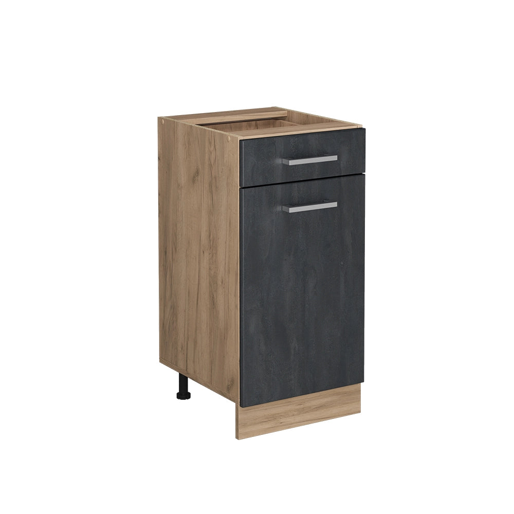 Vicco Mobiletto base per cucina Calcestruzzo nero 40 cm senza piano di lavoro