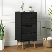 Cassettiera MOLDE Nero 40 x 35 x 82 cm Legno Massello di Pino 42020935