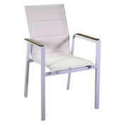 Poltrona alluminio textilene Riverside bianco (bracciolo in hpl) cm 56x66h90