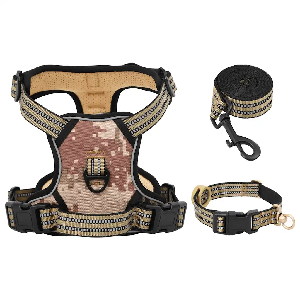 Pettorina Cani Guinzaglio Collare Regolabile Marrone XL 4013398