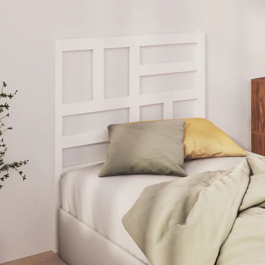 Testiera per Letto-Testata-Testiera Decorativa Bianca 96x4x104 cm in Legno Massello di Pino 627321
