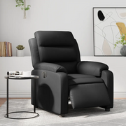 Divano Sedia-Poltrona Reclinabile Elettrica Nera in Similpelle 483781