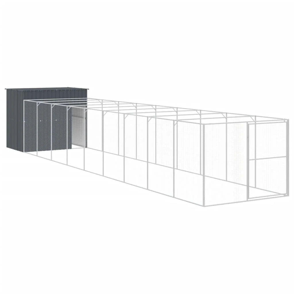 Cuccia per cani con recinto 214 x 1069 x 181 cm antracite 02_0043477
