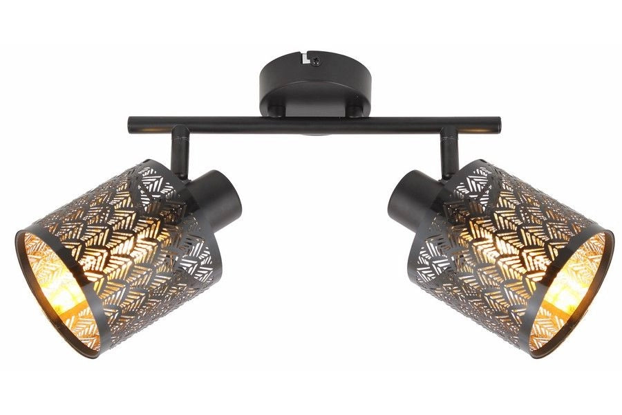 Plafoniera Reality Tuluza nera 2 luci E14 40W metallo