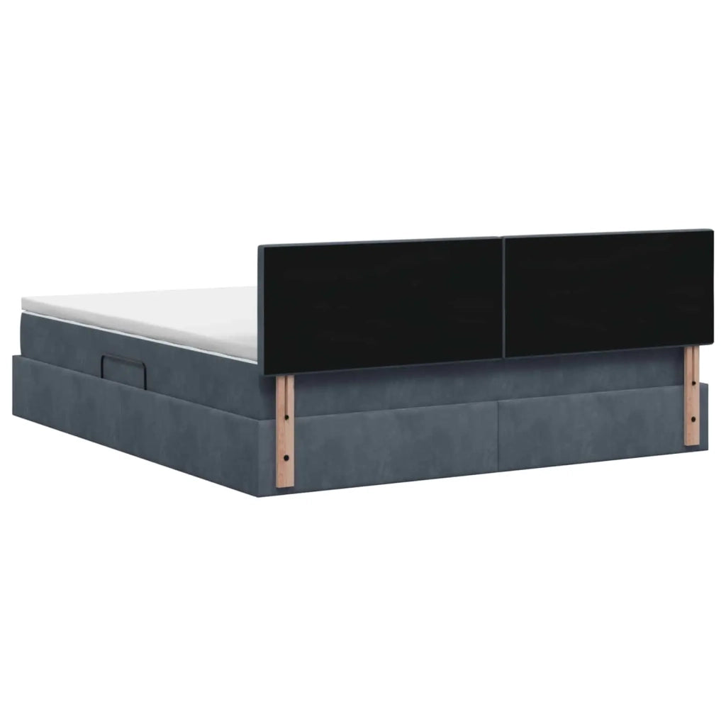Letto con contenitore LED e materasso Grigio Scuro 140 x 190 cm 3459187