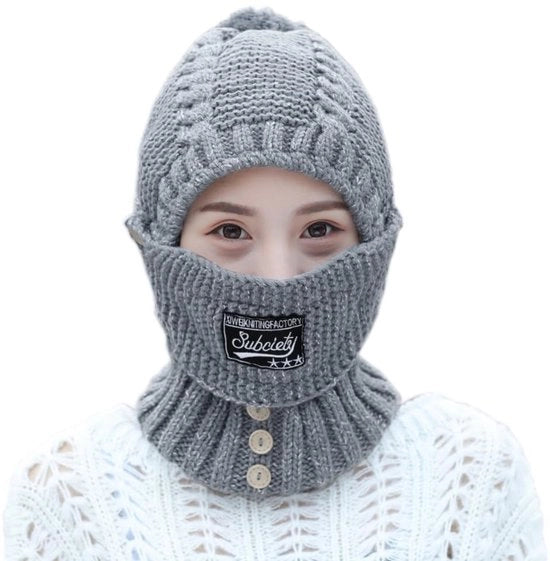 Cappello di lana per il vento - Muffa per il freddo - Muffa calda per l'esterno - Cappello elastico - Materiale acrilico 56-60 cm