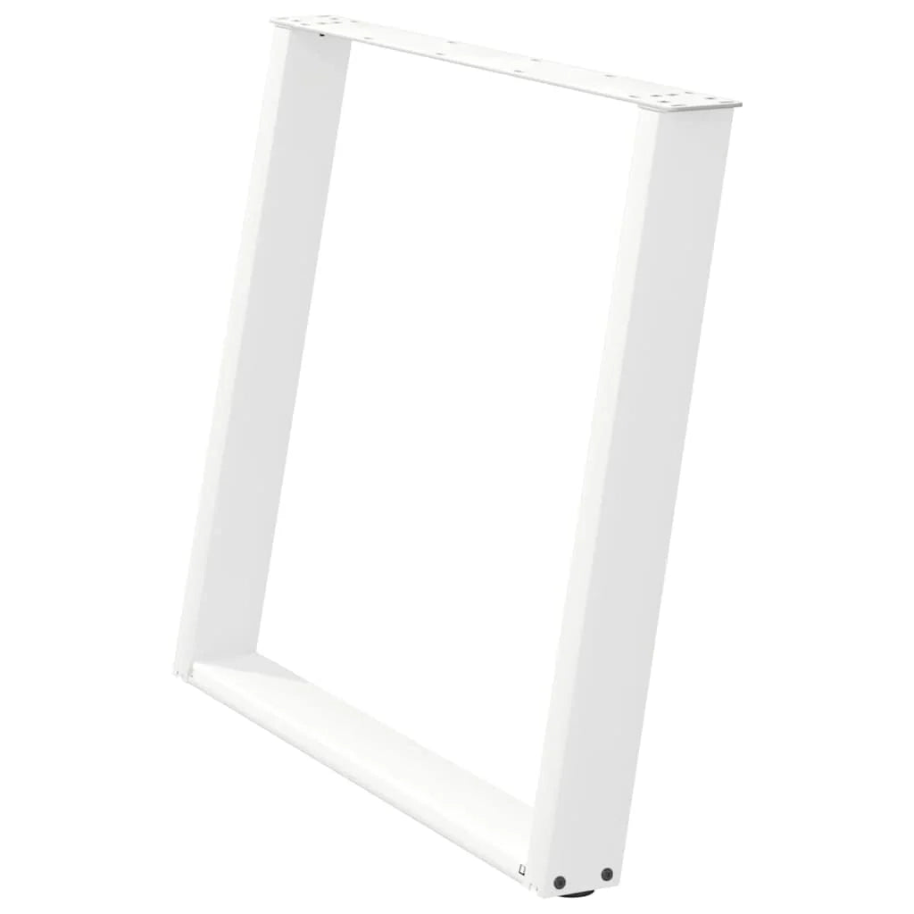 Set di 2 gambe regolabili per tavolo da pranzo a forma di U 90 x 73 cm stabili design moderno acciaio bianco 02_0057081