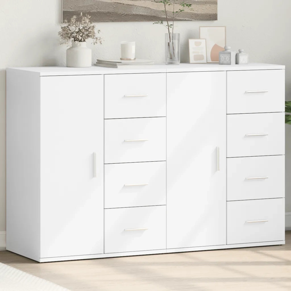 Credenze 2 pz Bianche 59x39x80 cm in Legno Multistrato