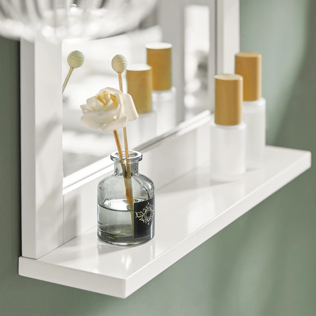Specchio Bagno Specchio Da Parete Mensola Bagno Bianco A Muro Bianco FRG129-W