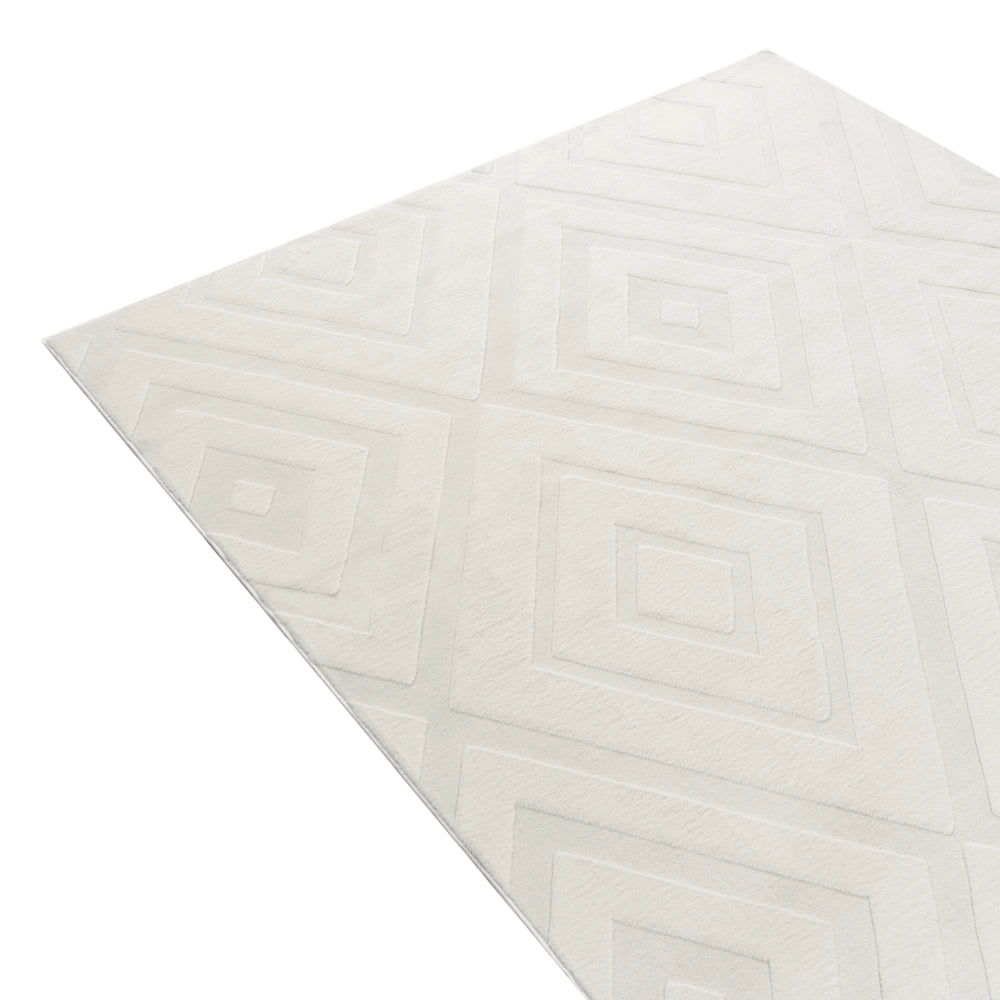 Tappeto in tessuto bianco sporco 160 x 230 cm jacquard forma rettangolare tappeto decorativo