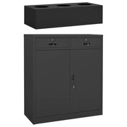 Mobile da ufficio dal design moderno con fioriera 90 x 40 x 125 cm vano contenitore acciaio antracite 02_0055175